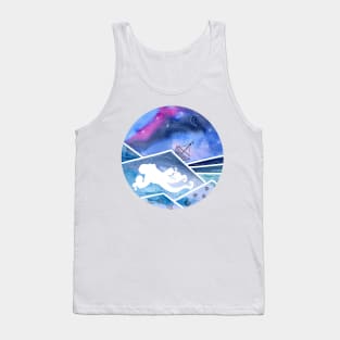 Abstract Seascape with Octopus and Sailing Ship. Tank Top